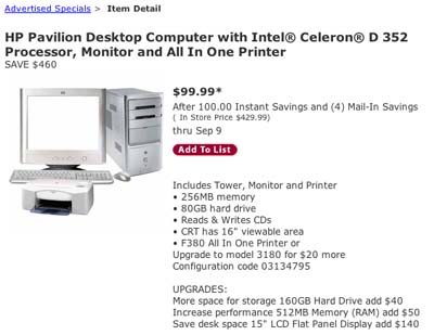 $99 PC at Office Depot with $99 shipping cost! Office Depot 99 bucks PC