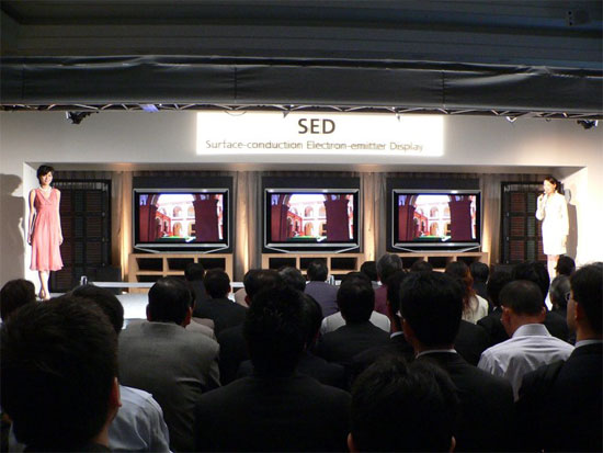SED   TV   Surface-conduction   Electron-emitter   Display   SlashGear   Canon   Toshiba