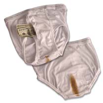 The Brief Safe comes equipped with skid marks briefsafe