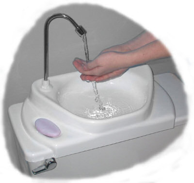 Environmentally friendly sink, with a slightly creepy twist Sink-Potty