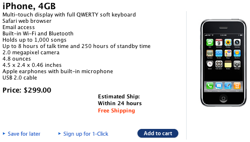 iPhone, 4GB for $299 is dirt cheap Apple iPhone, 4GB for $299