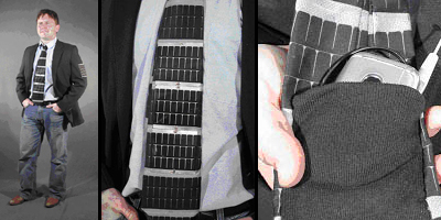 Solar Powered Necktie is a stylish statement; clever charging station