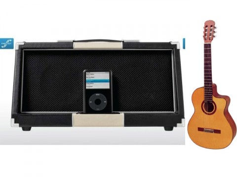 First Act Stereo Docking Station is for iPod; doubles as an amp firstactipodamp 480x360