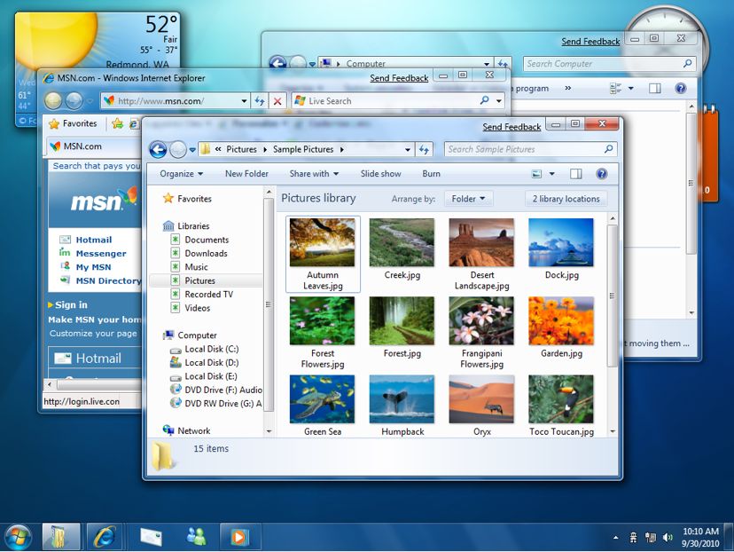 Windows 7: GUI, multitouch, Media Center & more