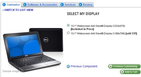 dell inspiron mini 10 720p display 480x264