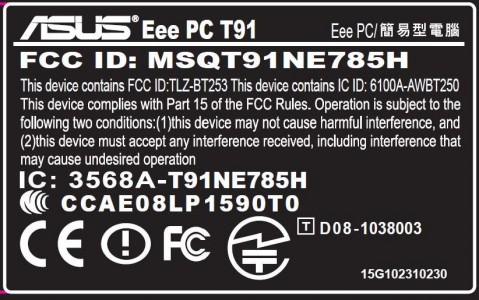 asus_eee_pc_t91_fcc_label asus eee pc t91 fcc label 479x300