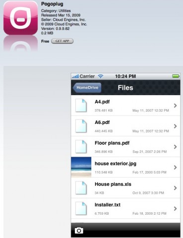 Pogoplug iPhone app makes external HDs accessible from anywhere picture 2 369x480