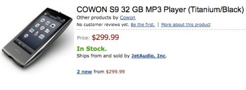 Cowon S9 MP3 player hits U.S. cowon 32gb s9 amazon 480x176