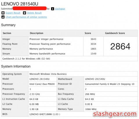 LENOVO 281540U _ Geekbench Result Browser