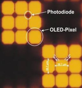 fraunhofer bi directional oled closeup