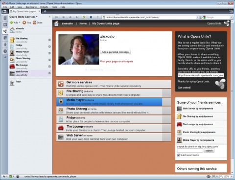 my opera unite page (services listing) my opera unite page (services listing)