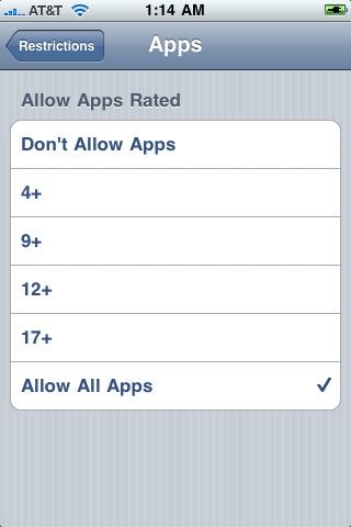 app store parental controls