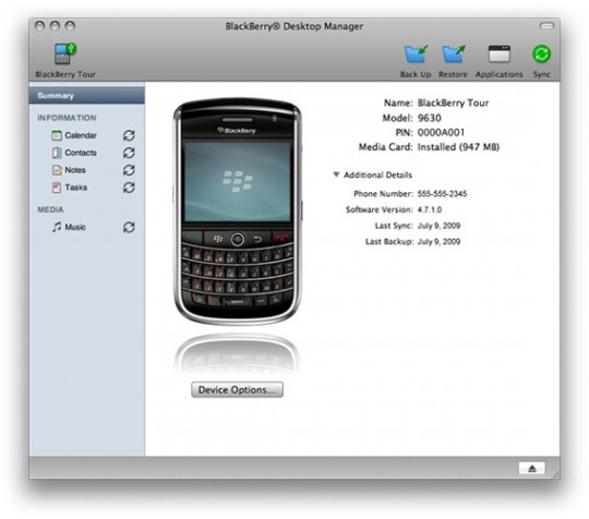 BlackBerry Desktop Manager for Mac on the way bb mac desktop 540x476