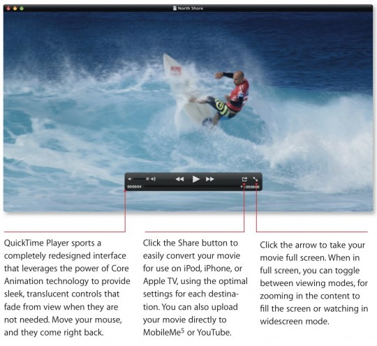 Snow Leopard QuickTime X Player Snow Leopard QuickTime X Player