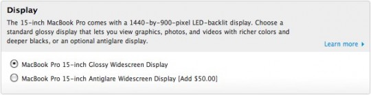 apple macbook pro 15 antiglare display option 540x139
