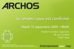 Archos Android Internet Tablet event announced for September 15th