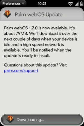 palm webos 1 2 0 update
