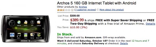 amazon_archos_5 amazon archos 5 540x165
