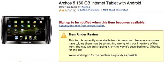 amazon_archos_5_android_IT_160GB_suspended amazon archos 5 android IT 160GB suspended 540x206