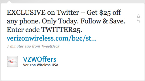 Verizon one day sale going on $25 off any phone vzw 25 off
