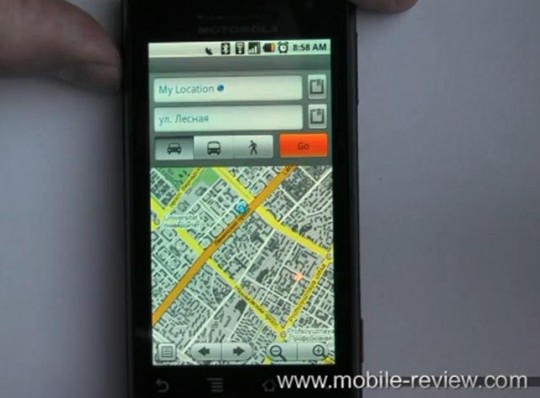 Motorola Milestone maps