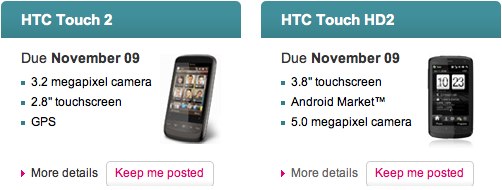 HTC HD2 and Touch2 confirmed for T-Mobile UK this month