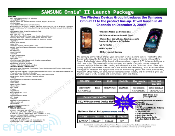 Samsung Omnia II hits Verizon on December 2 vzw omnia ii launch pack 90 sm