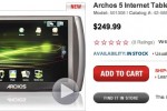 Archos 5 8GB arrives at RadioShack for $250