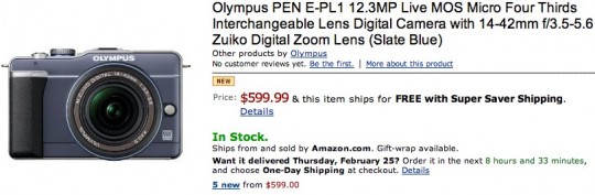Olympus PEN E PL1 Amazon 540x177