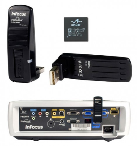 InFocus cuts wires between computers and projectors for PC and Mac infocuswisair sg 470x499
