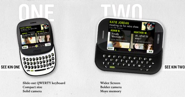 Microsoft Kin One and Kin Two official