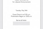 Barnes & Noble May 24 event confirmed: NOOKcolor 3G?