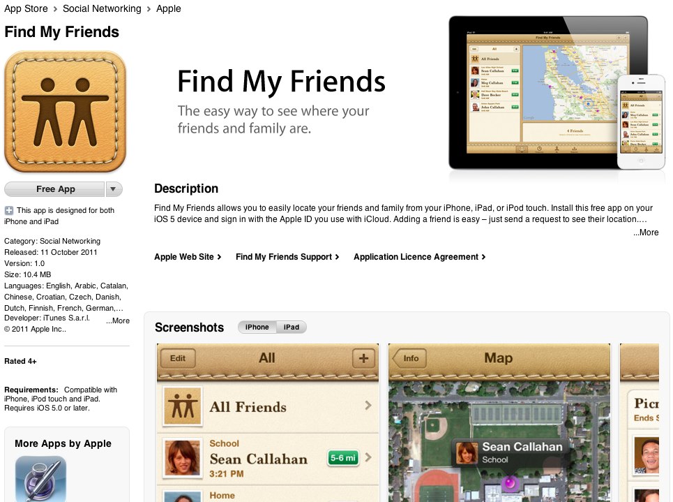Find My Friends app released for iPhone, iPad and iPod touch - SlashGear