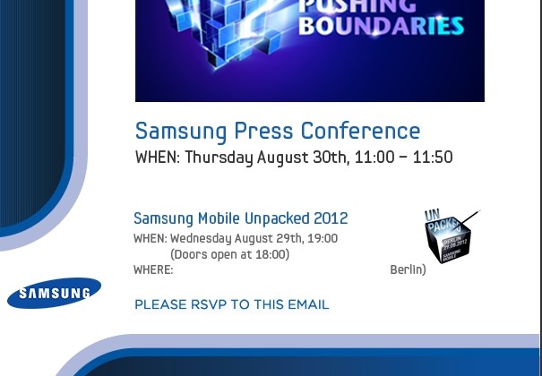 Samsung Mobile Unpacked invites unleashed for IFA 2012