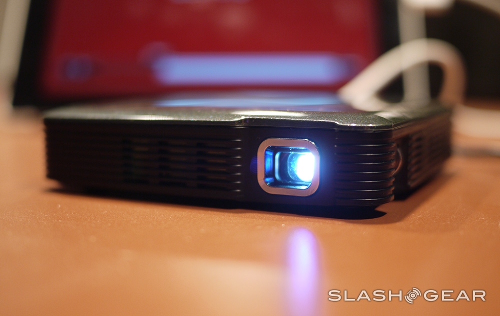 Brookstone HDMI Pocket Projector Review SlashGear