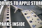 Apple Store robber drives right through the front window
