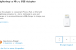 Apple now selling Lightning to micro USB adapter in US
