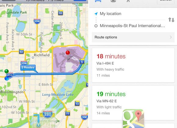 Google Maps vs Apple Maps hands-on to the airport