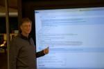 Bill Gates shows off his 80-inch Perceptive Pixel display