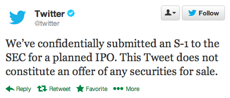 Twitter IPO official: submitted to SEC