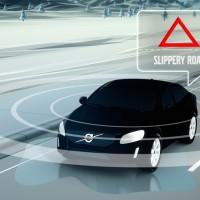 Volvo car-to-car chatter warns of icy roads