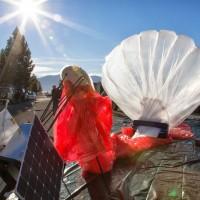 Google Project Loon balloon circles globe with web payload