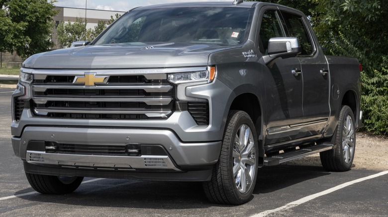 A gray 2024 Chevrolet Silverado parked