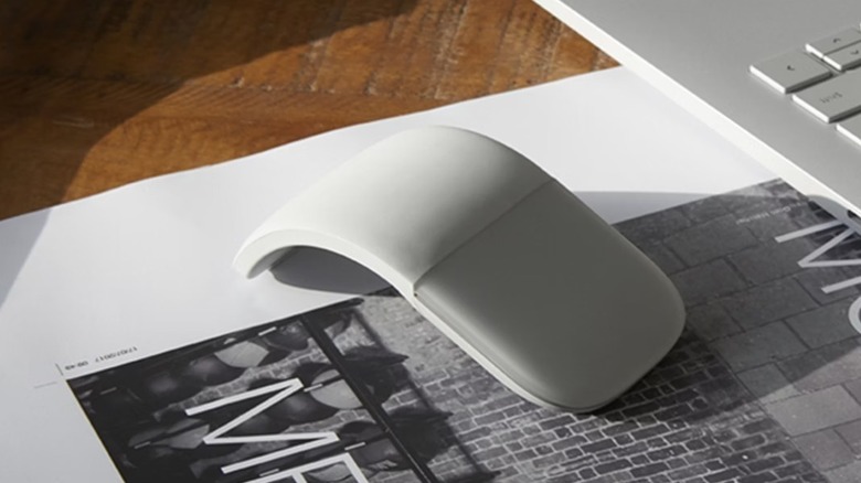 Microsoft surface mouse on table