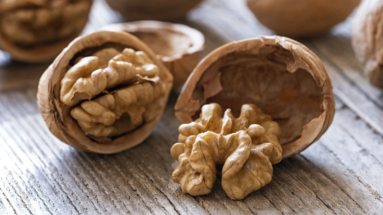 cracked open walnut