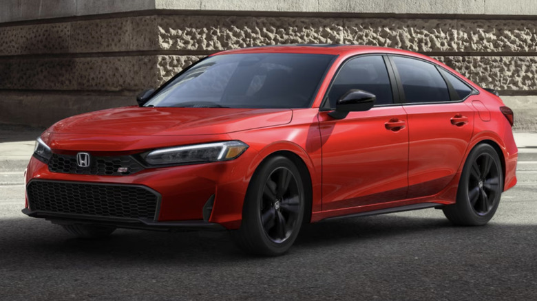 A red Honda Civic Si