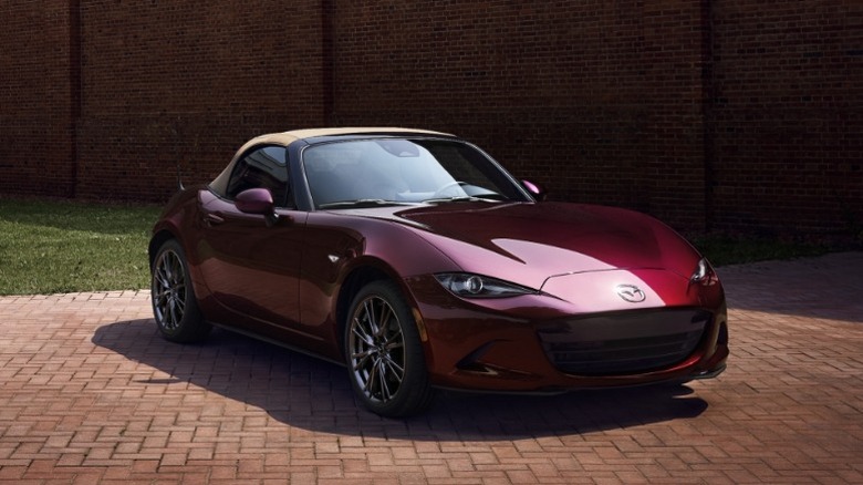 A red 2025 Mazda MX-5 Miata