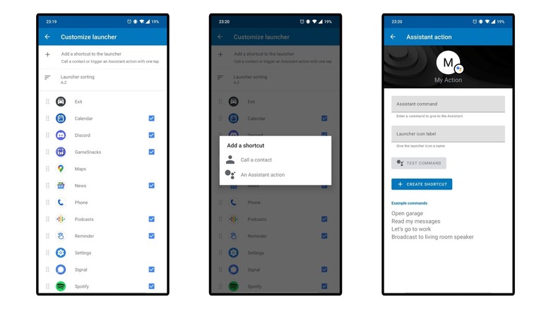 Android Auto launcher settings screenshots