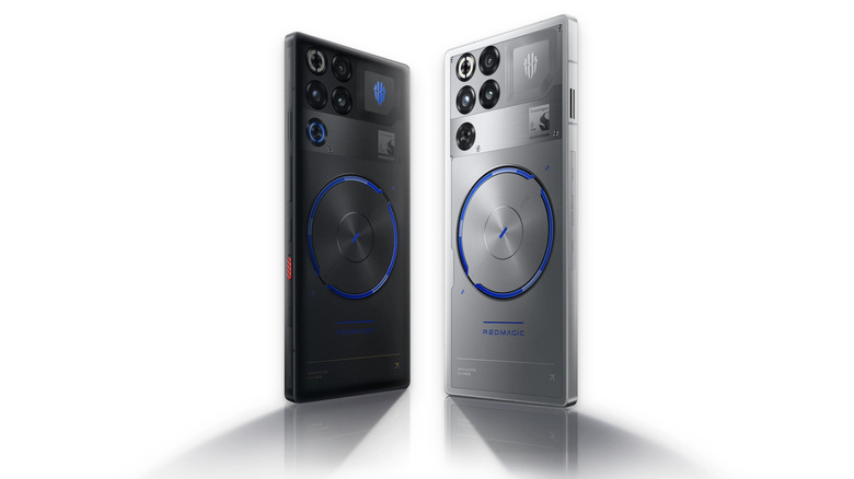 2 redmagic phones on white background