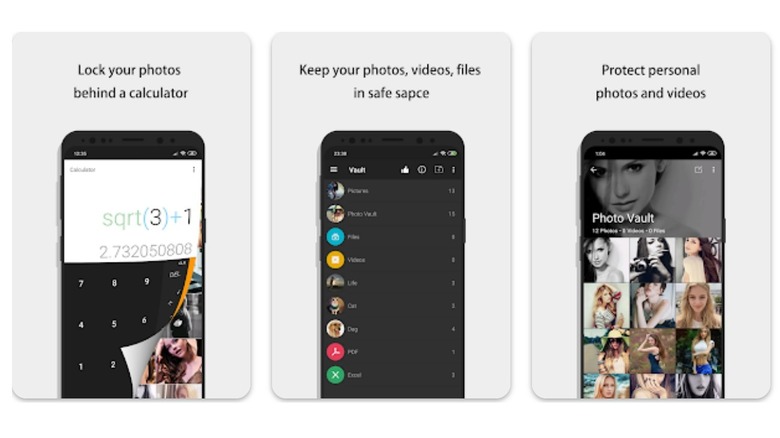calculator photo vault app screenshots